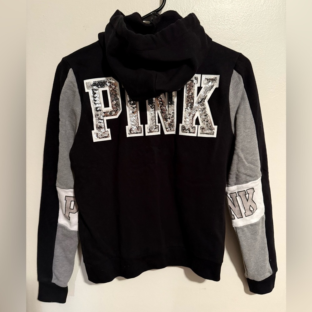VS PINK Sequined Zip-Up Hoodie